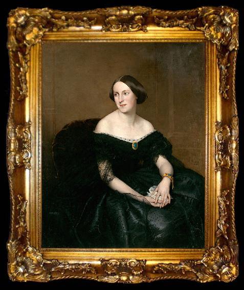 framed  Antonio Maria Esquivel Portrait of a lady, ta009-2